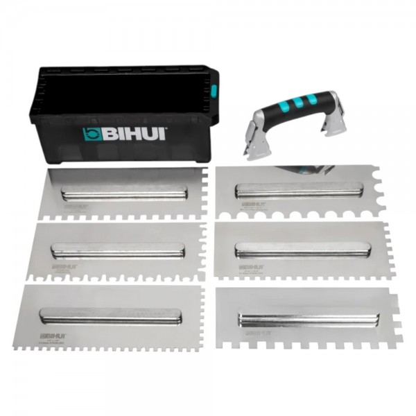 Набор зубчатых шпателей BIHUI COMBO из нержавеющей стали, 8 предметов (PTSJH8) Набор зубчатых шпателей BIHUI COMBO из нержавеющей стали, 8 предметов (PTSJH8)