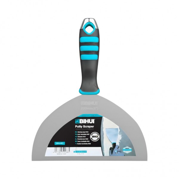 Шпатель BIHUI QVI 200 мм з нержавіючої сталі з прогумованою ручкою (PTT8) Шпатель BIHUI QVI 200 мм з нержавіючої сталі з прогумованою ручкою (PTT8)