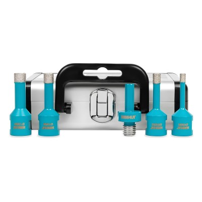 Набор алмазных коронок M14 BIHUI TURBO-5 диаметром 6/8/10/12 мм/ адаптер (DBDMK5) Набор алмазных коронок M14 BIHUI TURBO-5 диаметром 6/8/10/12 мм/ адаптер (DBDMK5)