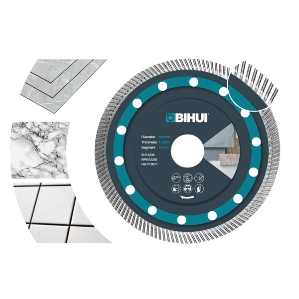 Диск алмазный BIHUI SUPER THIN TURBO 125x1,2x22,23 мм (DCBN5) Диск алмазный BIHUI SUPER THIN TURBO 125x1,2x22,23 мм (DCBN5)