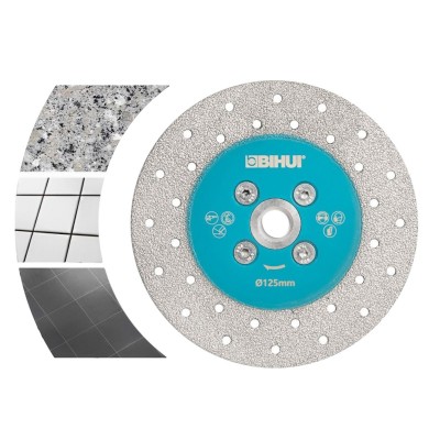 Диск алмазний BIHUI VACUUM 125 мм для різки і шліфування з фланцем М14 (DCWMM5) Диск алмазний BIHUI VACUUM 125 мм для різки і шліфування з фланцем М14 (DCWMM5)