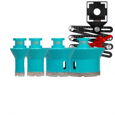 Набір коронок-фрез Bihui Turbo 20/35/50/68 мм + подарунок шаблометр BIHUI (DMMDBG6)