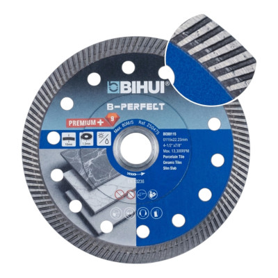 Диск алмазний BIHUI SUPER THIN TURBO 115x1,2x22,23 мм (DCBN115)