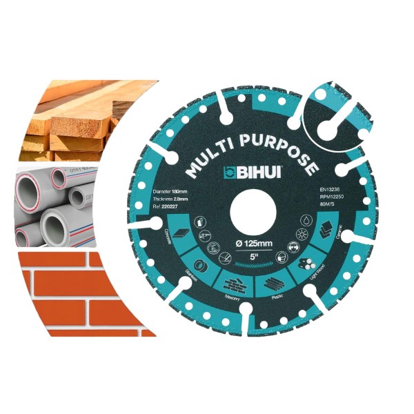 Диск алмазный BIHUI MULTI PURPOSE 125x2,4x22,23 мм (DSBS125) Диск алмазный BIHUI MULTI PURPOSE 125x2,4x22,23 мм (DSBS125)