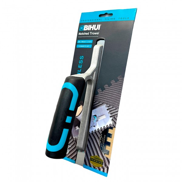 Зубчатый шпатель BIHUI STAINLESS зуб 8 мм из нержавеющей стали 280х120 мм (PTSB08) Зубчатый шпатель BIHUI STAINLESS зуб 8 мм из нержавеющей стали 280х120 мм (PTSB08)