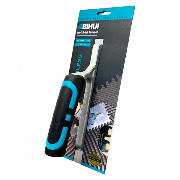 Зубчатый шпатель BIHUI STAINLESS Тигровый зуб из нержавеющей стали 280х120 мм (PTSBTG) Зубчатый шпатель BIHUI STAINLESS Тигровый зуб из нержавеющей стали 280х120 мм (PTSBTG)